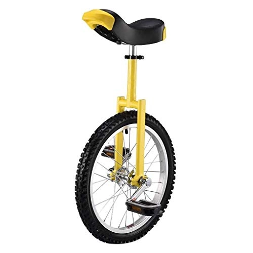 Unicycles : lilizhang 20 Inches Unicycle Beginners Kids Adults Height Adjustable Skidproof Mountain Tire Acrobatic Bike Wheel Balance Cycling Exercise, with Stand (Size : Yellow)