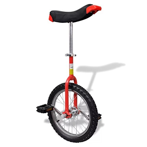 Unicycles : Lingjiushopping 16"Wheel Unicycle Red Adjustable Diameter, Red and Black, Diameter: (16")