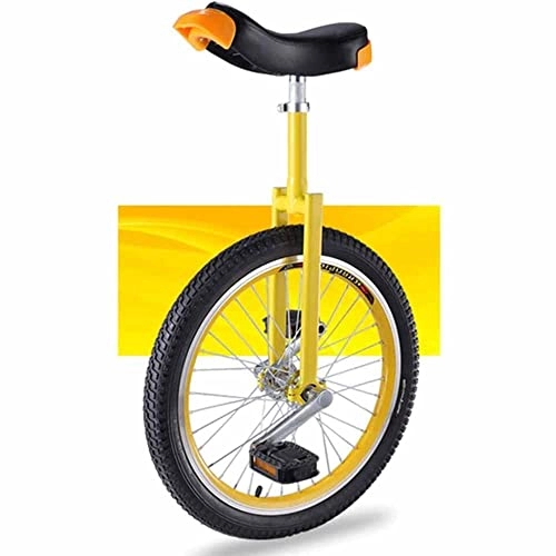 Unicycles : LJHBC Freestyle Unicycle 16" / 18" / 20" Kid's / Adult's Trainer Unicycle Height Adjustable Skidproof Butyl Mountain Tire Balance Cycling Yellow(Size:16in)