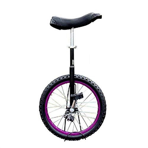 Unicycles : LNDDP Freestyle Unicycle 16 / 18 / 20 Inch Single Round Children's Adult Adjustable Height Balance Cycling Exercise Purple