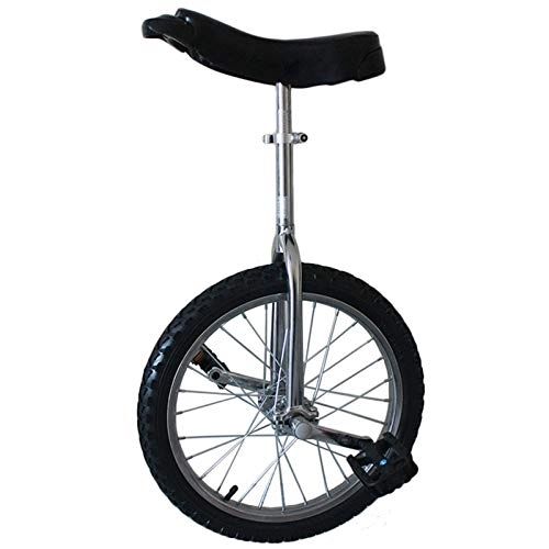 Unicycles : LoJax Kid's / Adult's Trainer Unicycle 20 Inch Classic Chrome / Black Unicycle, Adjustable Outdoor Unicycle with Lightweight Aluminum Frame for Adult / Big Kids / Mom / Dad, Best Birthday Gift (Silver 20 inch)