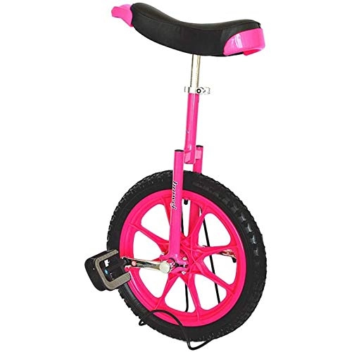 Unicycles : Lqdp 16 Inch Kids Unicycles for 12 Years Old(Height From 1.1-1.4 m), Outdoor Balance Cycling for Childen / teenagers / Small Adults, with Comfort Saddle (Color : Pink)