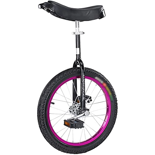 Unicycles : MeTikTok Unicycle Unicycle, Strong Manganese Steel Frame Wheels Unisex 16 / 18 / 20 / 24 Inch Wheel Unicycle Perfect Bicycle for Beginner / Children, Purple, 18 Zoll