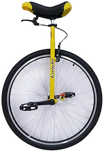 Unicycles : MLL Balance Bike, Large Yellow Adults Unicycle with Brakes for Tall People Height 160-195cm 28" Skid Mountain Tire, Heavy Duty Height Ad