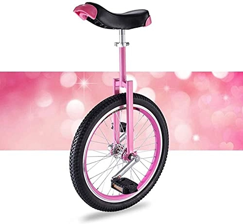 Unicycles : MLL Balance Bike, Pink 20 Inch Unicycle Cycling, for Girls Big Kids Teens Adult, Heavy Duty Steel Frame, For Outdoor Sports Balance Exercise