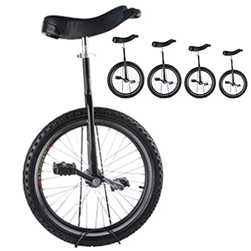 Unicycles : Mom / Dad / Adult Balance Unicycle 20 / 24 Inch, Black, 16 / 18 Inch Wheel Kid'S Unicycle For 9-15 Year Old Child / Boys / Girls, Best Birthday Gift (Color : Black, Size : 16") Durable