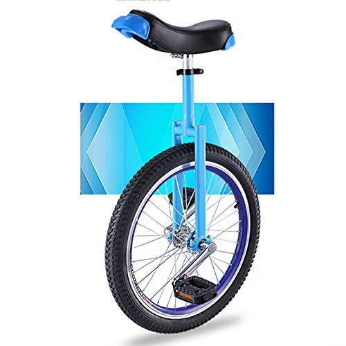 Unicycles : MXSXN Adjustable Kids Unicycle 20 Inch Balance Exercise Fun Bike Cycle Fitness, for Children From 13-18 Years Old, Comfortable Seat & Skidproof Wheel, Blue