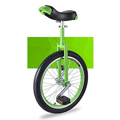 Unicycles : MXSXN Adjustable Kids Unicycle 20 Inch Balance Exercise Fun Bike Cycle Fitness, for Children From 13-18 Years Old, Comfortable Seat & Skidproof Wheel, Green