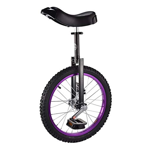 Unicycles : MXSXN Unicycle 16 / 18 Inch Single Round Children Adults Height Adjustable Balance Cycling Exercise Purple, 16in