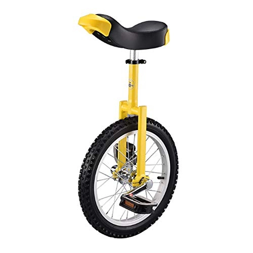 Unicycles : Niguleser Unicycles for Children Beginner, 18 Inch Wheel Unicycle with Alloy Rim, Height Adjustable, Balance Cycling Exercise Bike Bicycle, Yellow