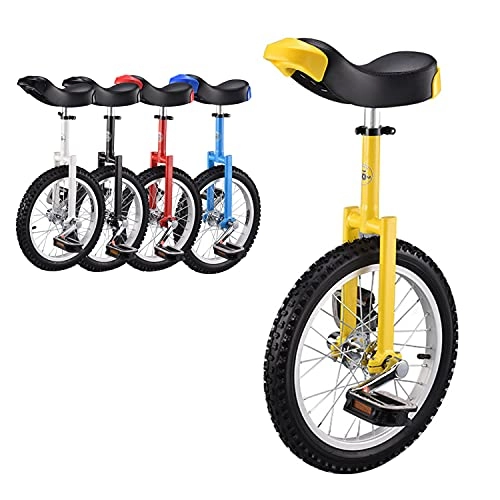 Unicycles : OHKKSD 20 Inch Wheel Chrome Unicycle with Alloy Rim, Wheel Unicycle for Adults Kids, Outdoor Fitness Unicycle with Stand, Mountain Tire & Height Adjustable Comfortable Seat, Load-Bearing 300lbs