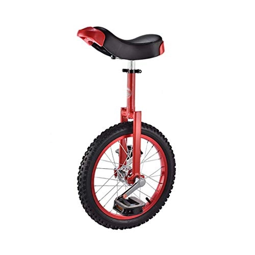 Unicycles : OKMIJN Freestyle Unicycle 16 / 18 Inch Single Round Children's Adult Adjustable Height Balance Cycling Exercise Red