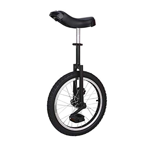 Unicycles : OKMIJN Freestyle Unicycle 16 Inch Single Round Children's Adult Adjustable Height Balance Cycling Exercise Black