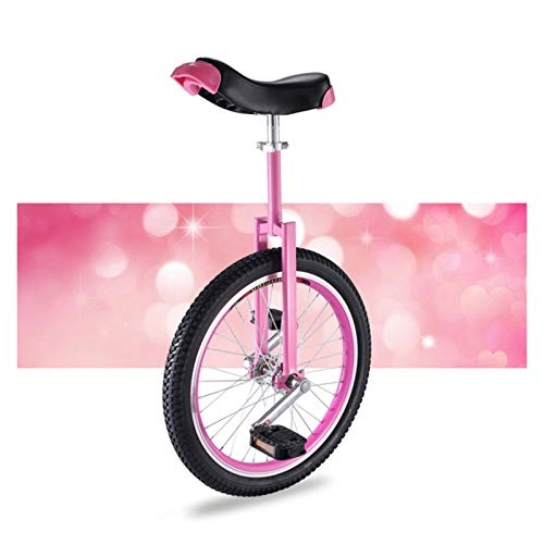 Unicycles : Pink 16 / 18 / 20 Inch Unicycle Cycling, for Girls Big Kids Teens Adult, Heavy Duty Steel Frame, For Outdoor Sports Balance Exercise Juggling (Size : 20"(50CM))