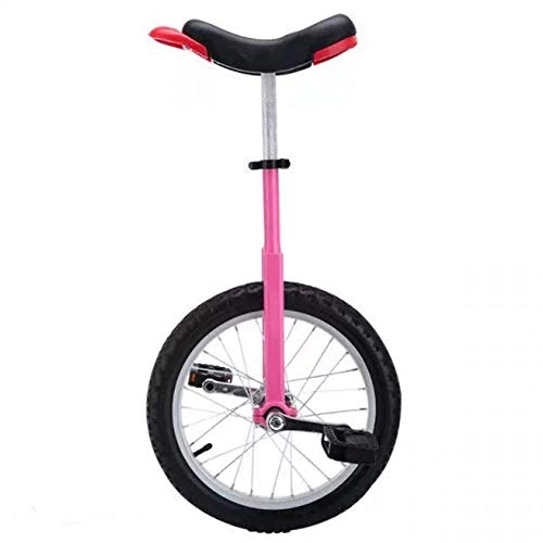 Unicycles : Pink Kids / Girls Unicycle 16 / 18 Inch, Ages 10 Years & Up, 20 Inch Unicycle for Adult, Adjustable Outdoor Unicycle with Alloy Rim (Color : Pink, Size : 20 Inch Wheel)