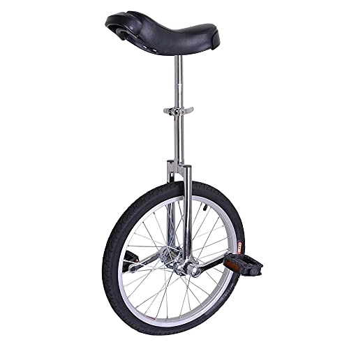 Unicycles : QQSA 18 Inch Traditional Unicycle Bicycle Competition Single Thickened Aluminum Alloy Ring Balance Car Exercise Bicycle Wheel (Color : Black)