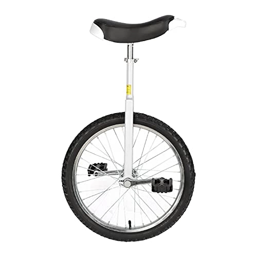 Unicycles : Queiting Bicycle Unicycle Steel Standard Non-opening Crank Bicycle Exercise to Improve Balance Exercise Adjustable Single-wheel Bicycle Suitable for Youth Cycling Exercise(White)