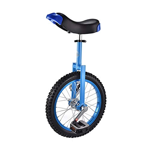 Unicycles : QWEASDF 16", 18" Unicycle, Unicycle for Kids, Classic Skid-Proof Wheel Bike Mountain Tire Cycling Self Balancing Exercise with Color Alloy Rim, Outdoor Sports Fitness Exercise, Blue, 16