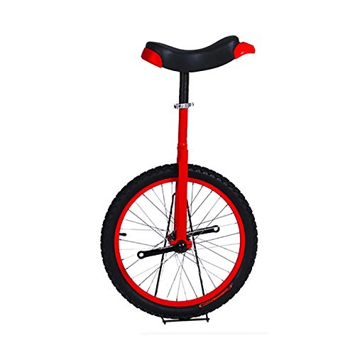 Unicycles : QWEASDF 18" Unicycle for Kids, Adjustable Outdoor Unicycle with Alloy Rim, Balance Cycling Bikes Cycling Outdoor Sports Fitness Exercise, Red