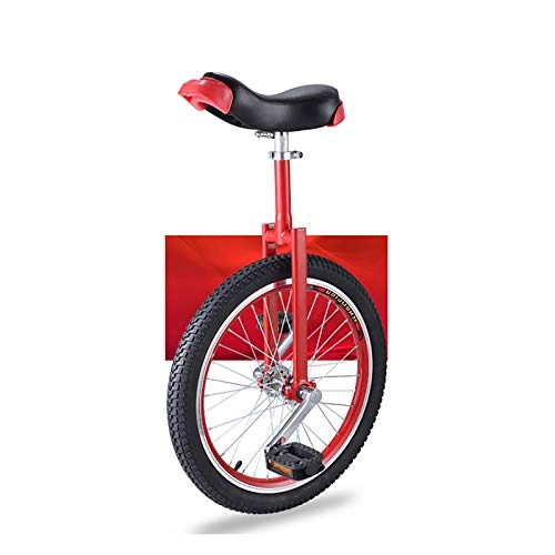 Unicycles : QWEASDF Unicycle 16", 18", 20" Professional Chrome Wheel Unicycle Leakproof Butyl Tire Wheel Cycling Outdoor Sports Fitness Exercise, Red, 16