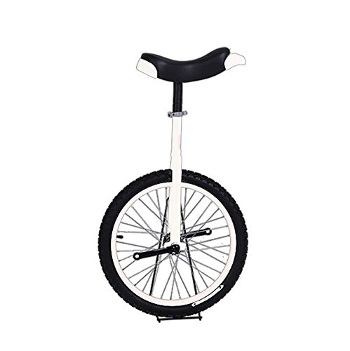 Unicycles : QWEASDF Unicycle, 20" Inch Chrome Wheel Unicycle Leakproof Butyl Tire Wheel Cycling Outdoor Sports Fitness Exercise, White