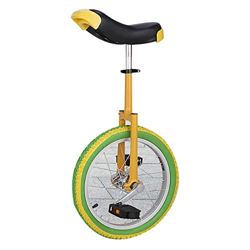 Unicycles : QWEASDF Unicycle, Adjustable Outdoor Unicycle with Alloy Rim, Balance Cycling Bikes Cycling Outdoor Sports Fitness Exercise 16", 18", 20", Green, 16“