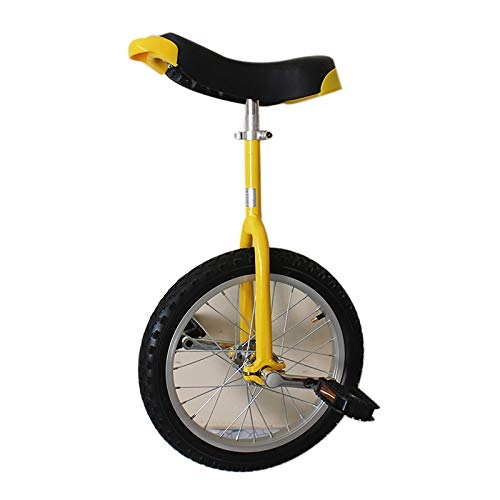 Unicycles : QWEASDF Unicycle Leakproof Butyl Tire Wheel Cycling Outdoor Sports Fitness Exercise, Wheel Unicycle with Alloy Rim, 16", 18", 20" Three size options, Yellow, 16“