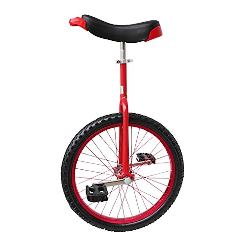 Unicycles : QWEASDF Unicycle, Skid Proof Wheel Unicycle Bike Mountain Tire Cycling Self Balancing Exercise Balance Cycling Bikes Cycling Outdoor Sports Fitness Exercise, 16″, 18″, 20″, Red, 16″