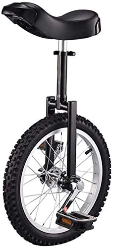 Unicycles : QWEQTYU Unicycle, Adjustable Bike 16" 18" 20" 24" Wheel Trainer 2.125" Skidproof Tire Cycle Balance Use For Beginner child Adult Exercise Fun Fitness, Black, 16inch