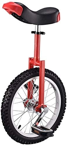 Unicycles : QWEQTYU Unicycle, Adjustable Bike 16" 18" 20" 24" Wheel Trainer 2.125" Skidproof Tire Cycle Balance Use For Beginner child Adult Exercise Fun Fitness, Red, 16inch