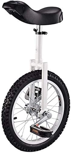 Unicycles : QWEQTYU Unicycle, Adjustable Bike 16" 18" 20" 24" Wheel Trainer 2.125" Skidproof Tire Cycle Balance Use For Beginner child Adult Exercise Fun Fitness, White, 20inch