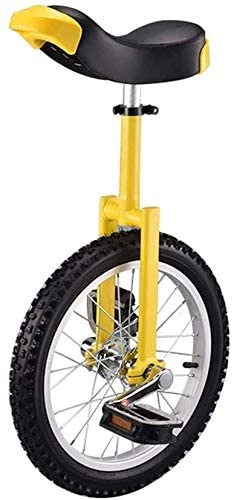 Unicycles : QWEQTYU Unicycle, Adjustable Bike 16" 18" 20" 24" Wheel Trainer 2.125" Skidproof Tire Cycle Balance Use For Beginner child Adult Exercise Fun Fitness, Yellow, 18inch