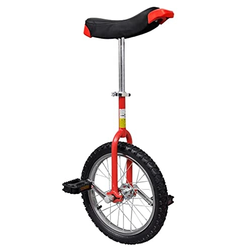 Unicycles : Red and black Steel + rubber + plastic Sporting Goods CyclingRed Adjustable Unicycle 16 Inch