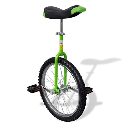Unicycles : Roderick Irving Monocycle Adjustable Steel + Rubber + Plastic Wheel Diameter: 20 Inches (50.8 cm) Green and Black