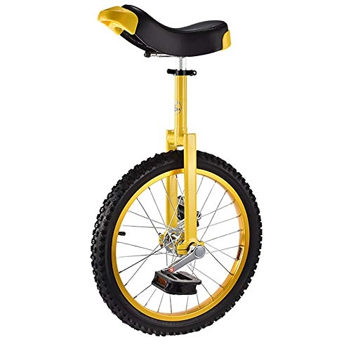 Unicycles : RYDotey Unicycle 16 / 18 Inch Single Round Children Adults Height-Adjustable Balance Cycling Exercise, Yellow, 16