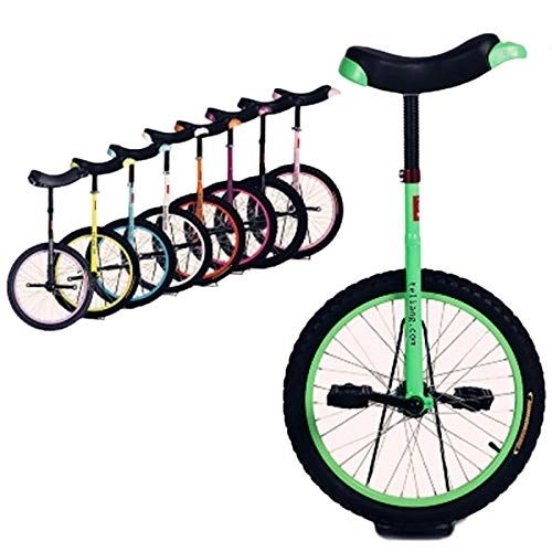 Unicycles : SERONI Unicycle 16Inch / 18Inch / 20Inch Adjustable Unicycle Green, Balance One Wheel Bike Exercise Fun Bike Fitness For Beginners Professionals