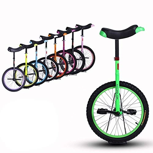 Unicycles : seveni 16 / 18 / 20 Inch Wheel Unisex Unicycle Heavy Duty Steel Frame and Alloy Rim, for Kid's / Adult's, Best Birthday Gift, 8 Colors Optional (Color, Orange, Size, 20 Inch Wheel), Green, 20 Inch Wheel