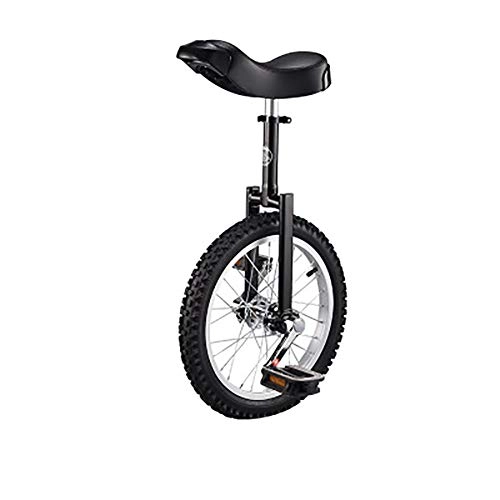 Unicycles : SHARESUN 18-inch Wheel Aluminum Rim Steel Fork Frame Unicycle w / Comfortable Saddle Seat Rubber Mountain Tire for Balance Exercise Training Road Street Bike Cycling, Black
