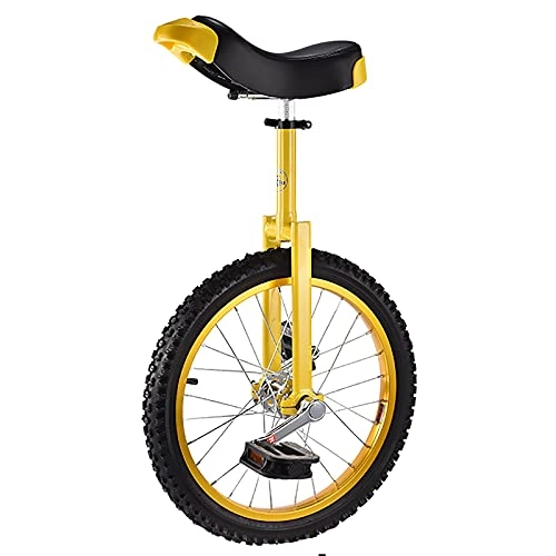 Unicycles : SSZY Kids / Beginners 18inch Wheels Unicycle, Boys / Girls(age 8 / 9 / 10 / 11 / 12 Years) Unicycles, Height Adjustable Balance Cycling, Colored Alloy Rim (Color : Yellow)