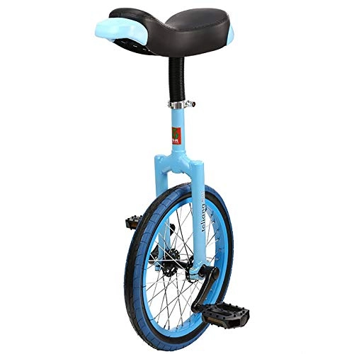 Unicycles : SSZY Unicycle Kids 16 Inch Wheel Unicycle, Boys Girls Age 5 / 6 / 7 / 8 Years Old Uni-Cycle with Alloy Rim, Child Height Of 3.9-4.3ft, Fashion Colored Tire (Color : Blue)