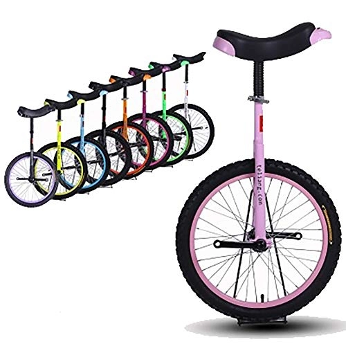 Unicycles : SSZY Unicycles Gift to Beginner Girls Kids Unicycle, 20inch Balance Bike for Boys Child Trainer, Fitness Exercise Health, Mountain Skidproof Tire (Color : Pink)
