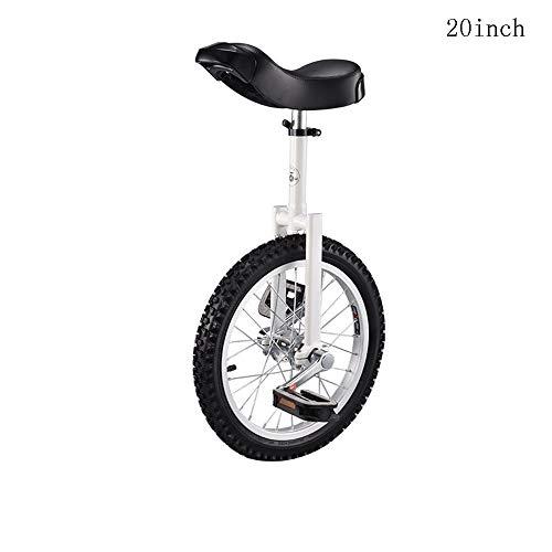 Unicycles : Sxfcool 20 Inch Single Wheel Acrobatic Balance Car Bicycle Single Wheel Child Adult, White