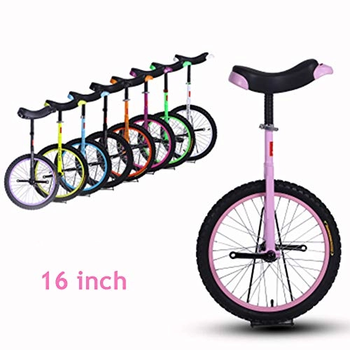 Unicycles : SYCHONG 16 Inchs Children's Acrobatic Unicycle Balance Car, Anti-Sliding Anti-Wear Pressure Anti-Drop Anti-Collision, Pink
