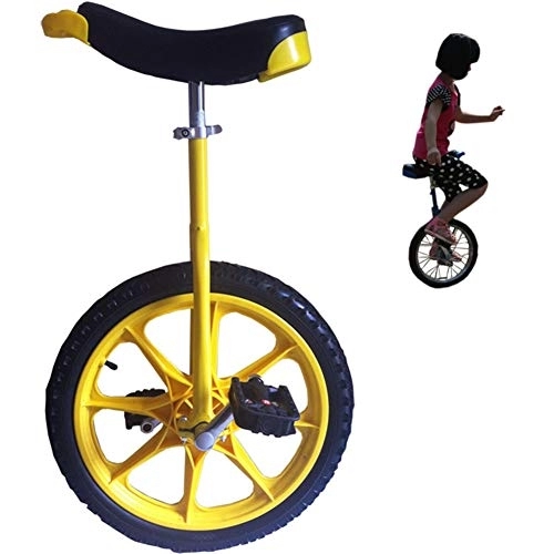 Unicycles : SYCHONG 18" Wheel Frame Unicycle Cycling Bike with Comfortable Release Saddle Seat, Yellow