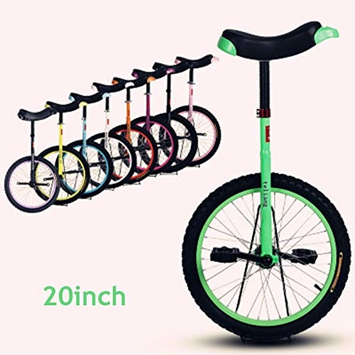 Unicycles : SYCHONG 20 Inchs Children's Adult Acrobatic Unicycle Balance Car, Anti-Sliding Anti-Wear Pressure Anti-Drop Anti-Collision, Green