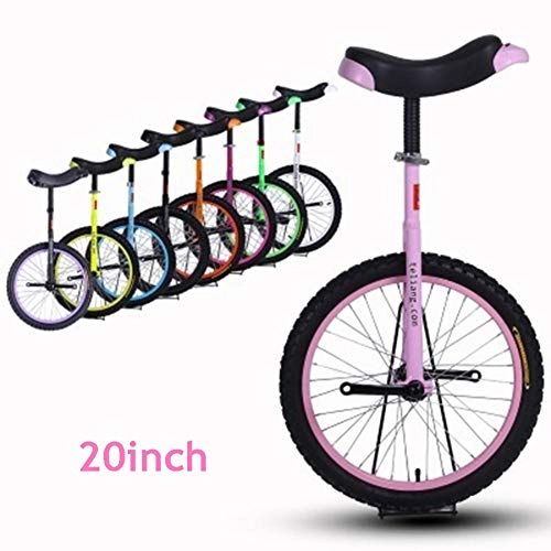 Unicycles : SYCHONG 20 Inchs Children's Adult Acrobatic Unicycle Balance Car, Anti-Sliding Anti-Wear Pressure Anti-Drop Anti-Collision, Pink