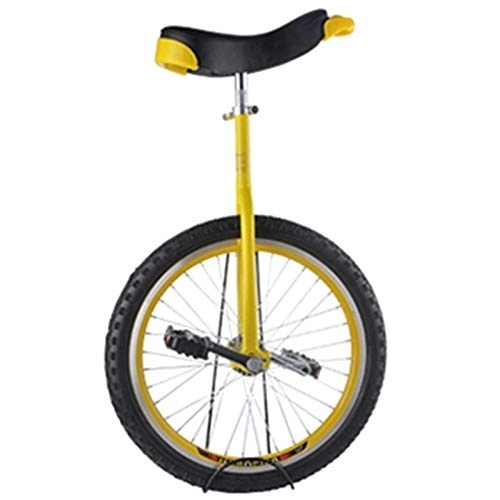 Unicycles : Teen / Big Kids / Child Outdoor Unicycle, 18Inch Wheel Balance Cycling Unicycle With Alloy Rim & Stand, User Height 140-165Cm (Color : Yellow, Size : 18") Durable