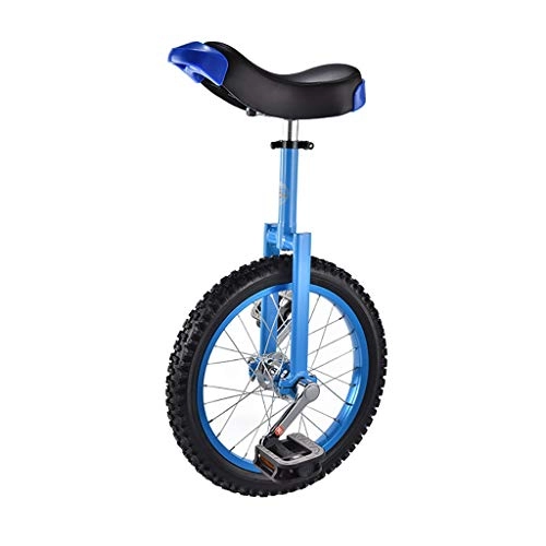 Unicycles : TTRY&ZHANG Freestyle Unicycle 16 / 18 Inch Single Round Children's Adult Adjustable Height Balance Cycling Exercise Blue (Size : 16 INCH)