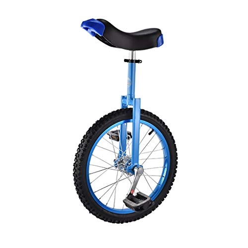 Unicycles : TTRY&ZHANG Freestyle Unicycle 16 / 18 Inch Single Round Children's Adult Adjustable Height Balance Cycling Exercise Multiple Colour (Color : BLUE, Size : 16 INCH)