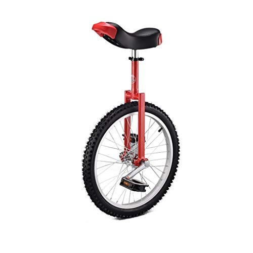 Unicycles : TTRY&ZHANG Freestyle Unicycle 20 Inch Single Round Children's Adult Adjustable Height Balance Cycling Exercise Multiple Colour (Color : RED, Size : 20 INCH)